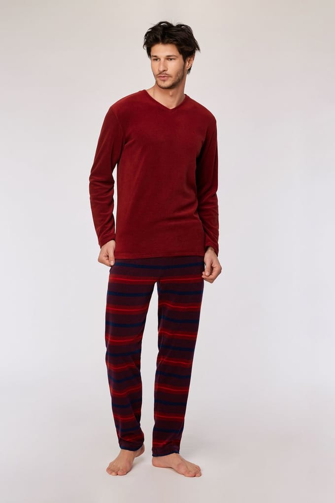 Woody pyjama heren - donkerrood - 252-10-MVL-D/495 - maat M