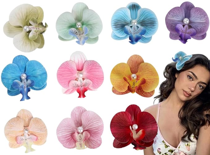 Dailygoods - Set van 6 Hawaïaanse bloemen haarspelden voor dames