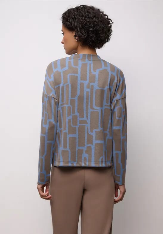 Shirt met print en trekkoord