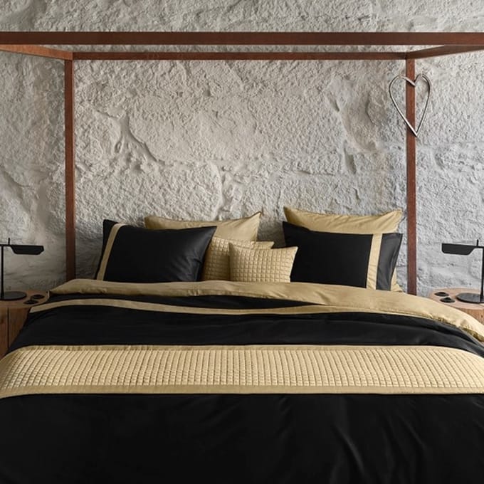 Dommelin Dekbedovertrek Listra Satijn 300TC Zwart-Brons 260x200/220 cm