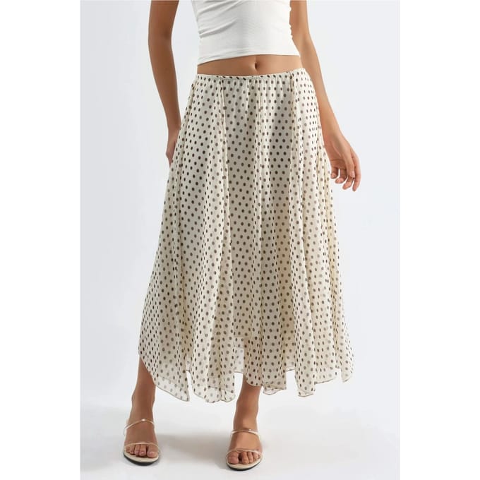 Hoge Taille Polkadot Maxi Rok