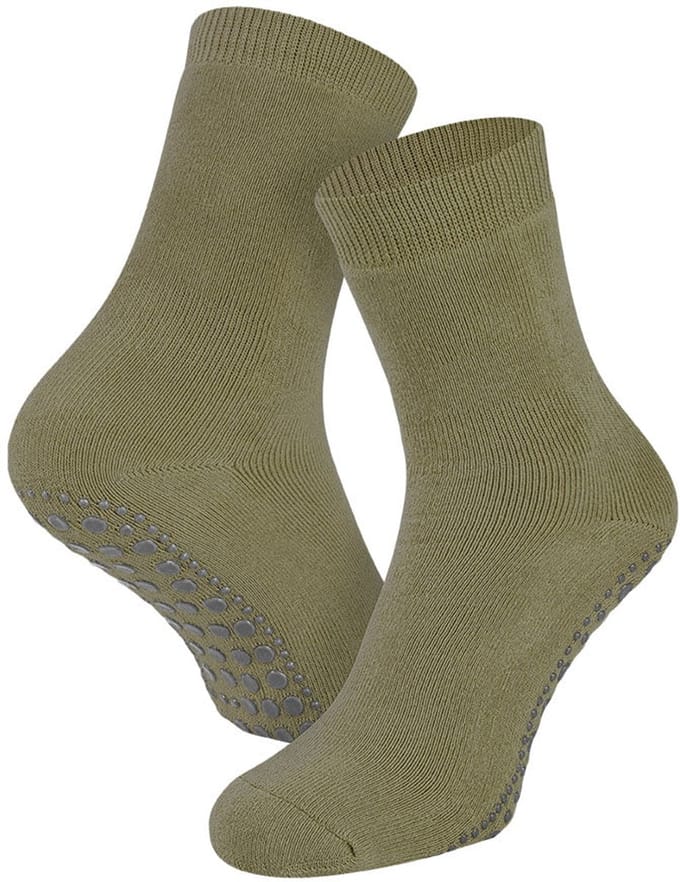 Antislip kindersokken van katoen – Olive Green – 19-22