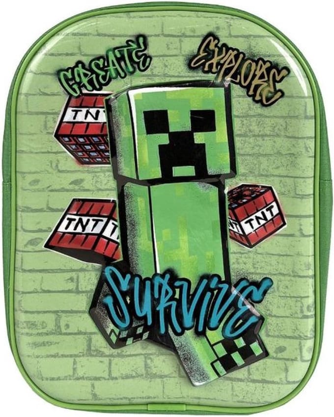 MINECRAFT Creeper 3D Rugzak Rugtas 3-6 Jaar