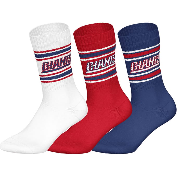NFL NY GIANTS Crew Socks - 3-pack - Wit/Rood/Blauw - Maat 43/46