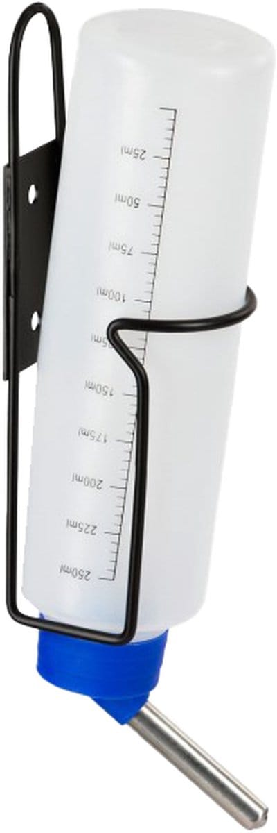 Drinkfles 250ml met houder uit metaal