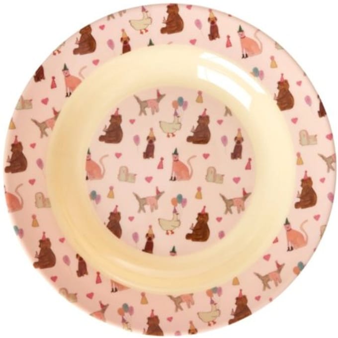 Rice kinderbord diep rond lavender animal print