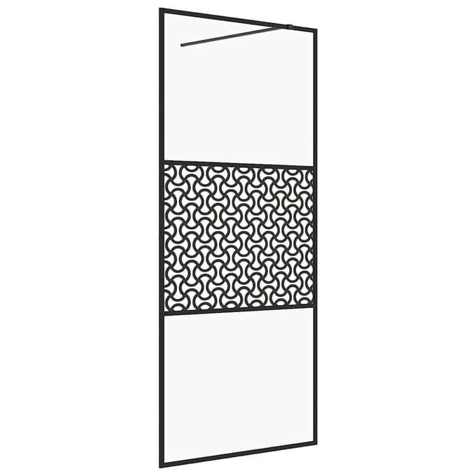 vidaXL - Inloopdouchewand - 80x195 - cm - ESG-glas - transparant - en - zwart