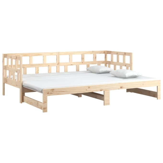 vidaXL - Slaapbank - uitschuifbaar - massief - grenenhout - 2x(80x200) - cm