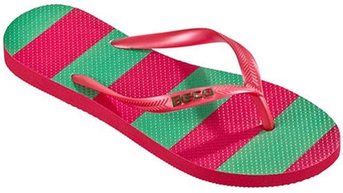 BECO dames teenslippers - roze/groen - maat 40-41