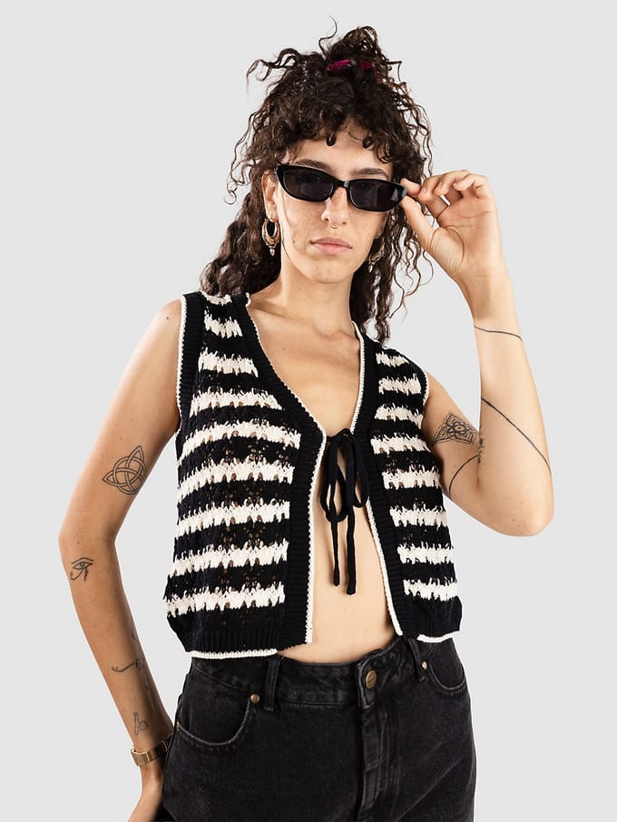 24 Colours 41356A Knitted Vest Trui zwart