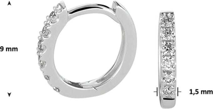 Klapoorringen Diamant 0.10ct (2x0.05ct) G Si