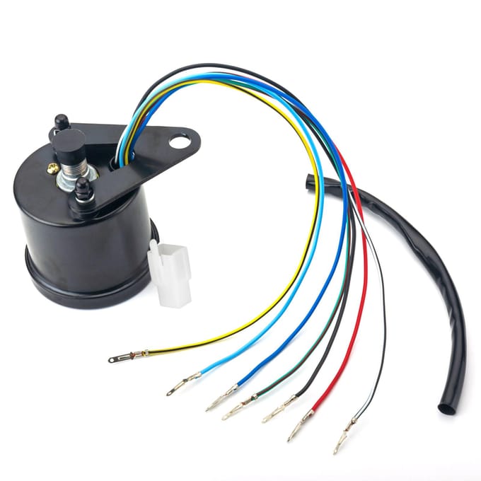 Cafe Racer Retro Custom Motorcycle Mechanische snelheidsmeter met LED-indicator Kilometerteller 220 km/u zwart