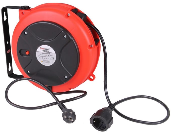 Kabelhaspel automatisch voor muurbevestiging 230 Volt (10 meter)