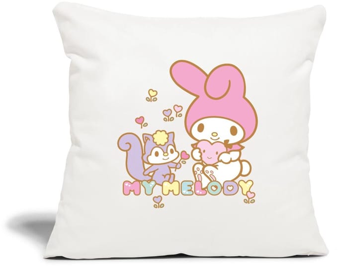 My Melody Plukt Hartbloemen Met Risu Sierkussenhoes, 45 x 45 cm
