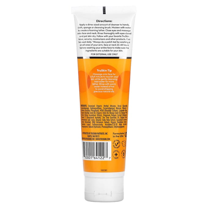 TruSkin, Vitamin C Brightening Cleanser, 148ml (5fl oz) orange