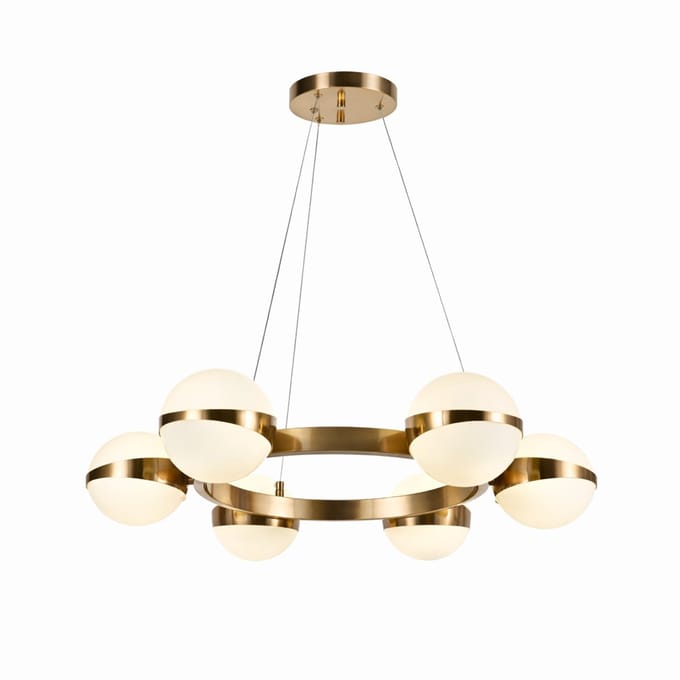 Hanglamp met 6 lichtpunten - brushed gold - G9 fitting