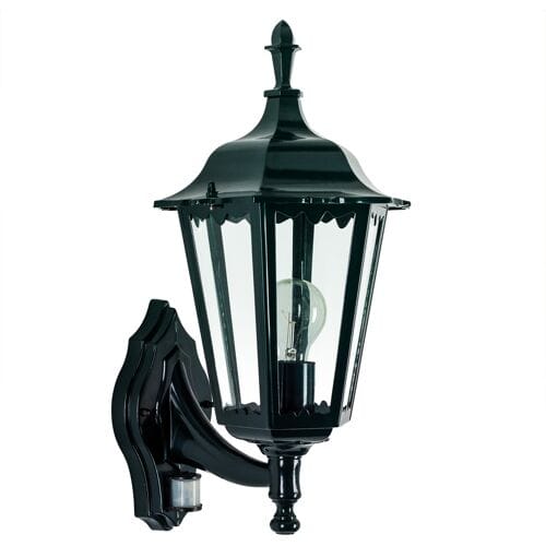 KS Verlichting wandlamp - Ancona - Staand - Bewegingssensor - Buitenlamp - Vierkant - E27 -Glas - Klassiek - Aluminium - Groen