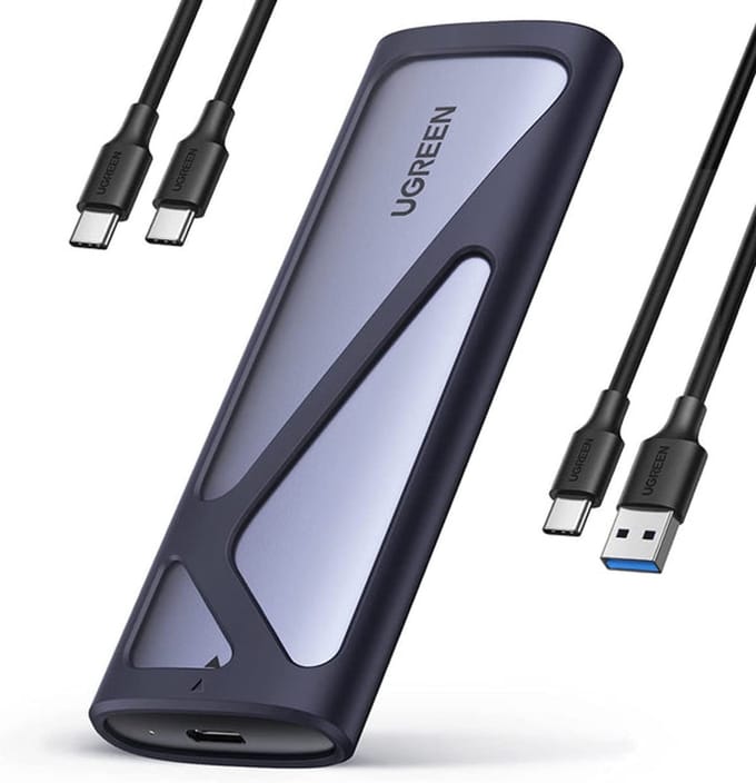 UGREEN - storage enclosure - 10 Gbps - M.2 Card (PCIe NVMe & SATA) - USB 3.2 (Gen 2)