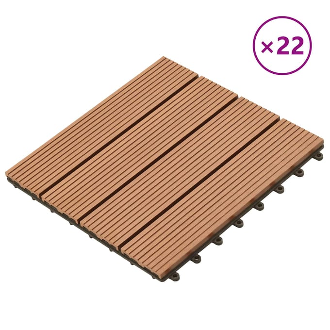 vidaXL - Terras - Tegel - 22 - st - Bruin - 30 - x - 30 - cm - WPC