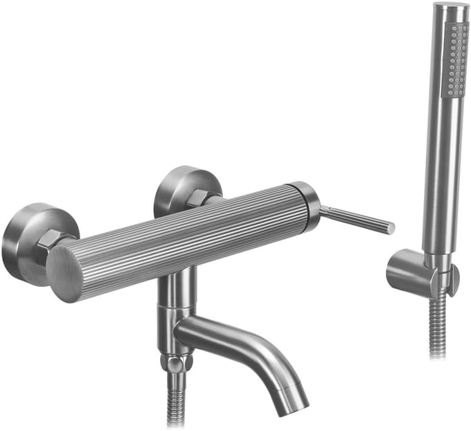 Rea Argon Messing - Badkraan - Geborsteld Nikkel - 13X24,5X12Cm