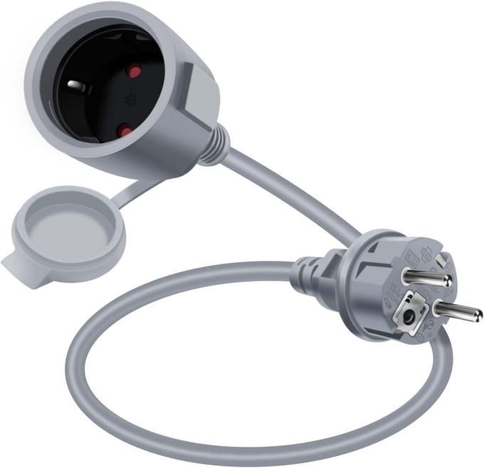 Korte Geaarde Verlengkabel 16A 250V - IP44 Spatwaterdicht voor Binnen en Buiten