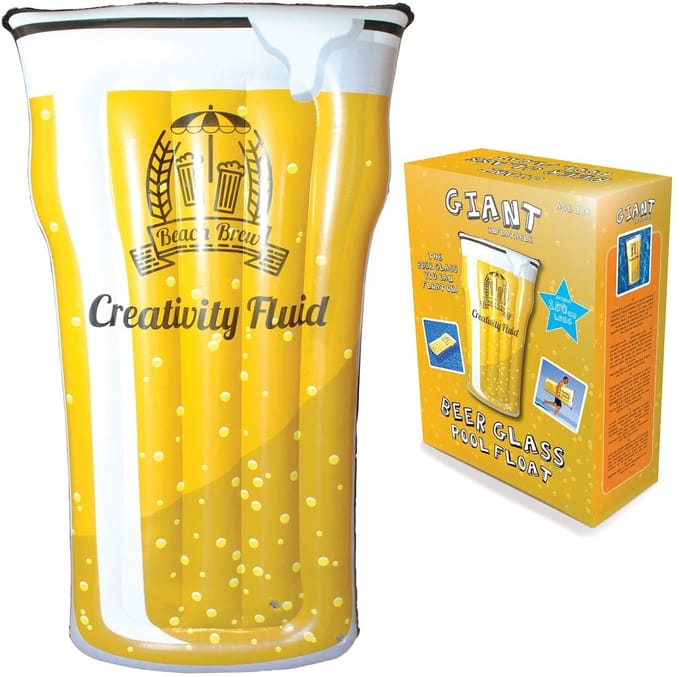 Dailygoods - Opblaasbare Pint Bier Glas Float - Ideaal voor zwembad en strandplezier