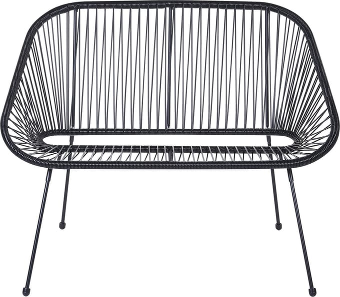 ACAPULCO - Tweezitsbank - Zwart - PE rotan