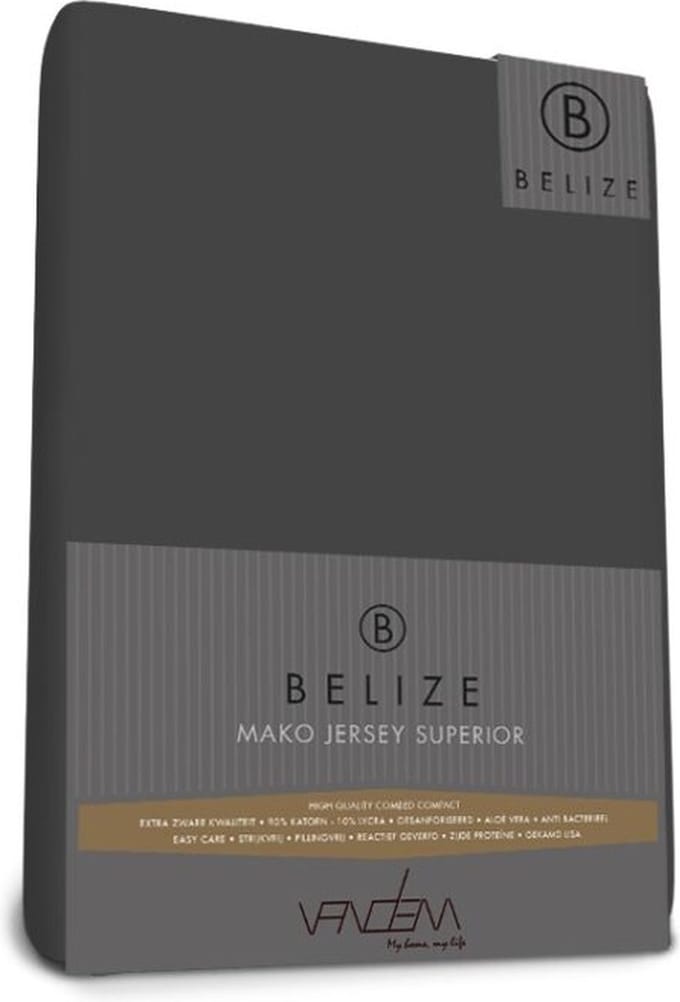 Van Dem - Belize  - Mako Jersey hoeslaken 100 x 200 cm antra