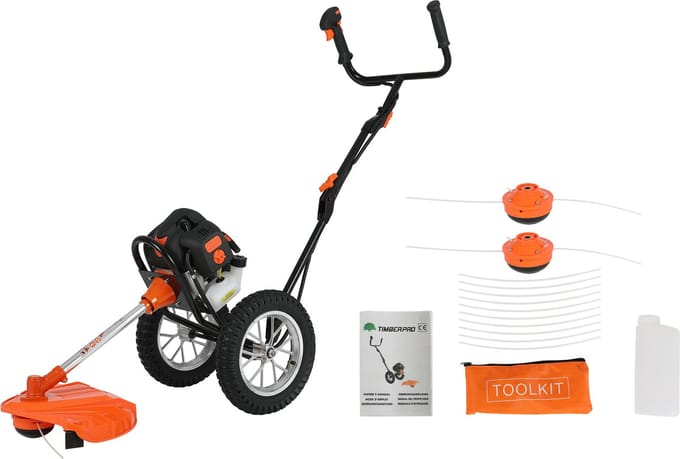 TIMBERPRO - Bosmaaier op wielen 52 cm³ - 3,0 PK met 2 maaikoppen