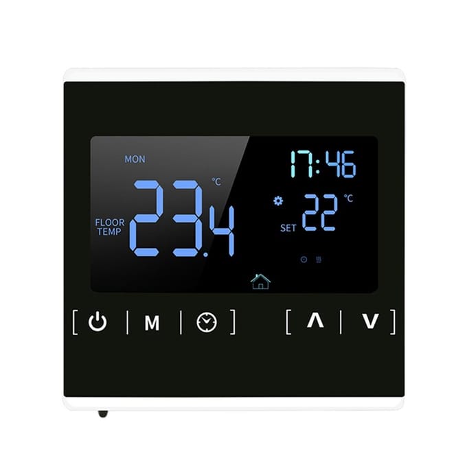 Huis Programmeerbare Thermostaat Helder Comfort Smart Touchscreen Warmte Thermostaat Gemakkelijk Afleesbaar Display zwart