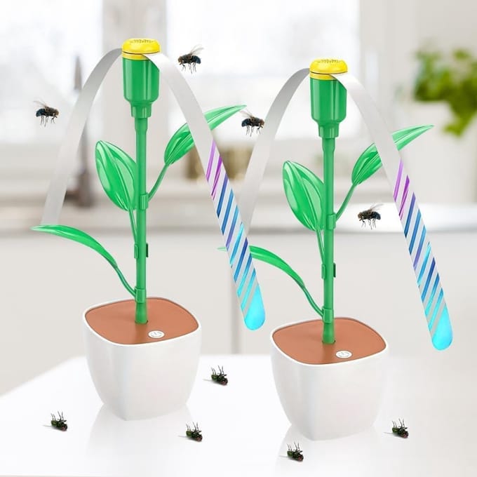 MKSS® Vliegenverjager voor op Tafel - Vliegenval - Wit met groen
