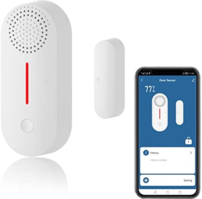 Draadloze WiFi Deursensor met Alarm - Veiligheid voor Thuis, Compatibel met Smart Assistants