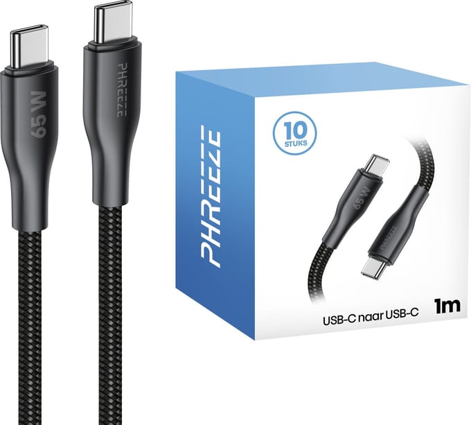 Grootverpakking usb C kabels - 10 pack - 65w fast charge