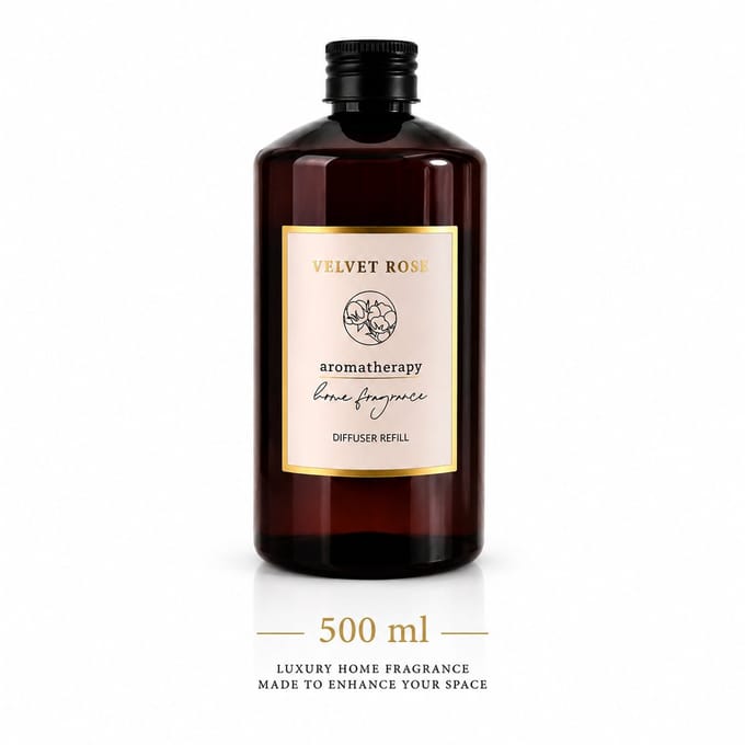 Velvet Rose Geurstokjes Navulling 500 ml – Diffuser Refill – Luxe Huisparfum – Aromatherapie Geurvloeistof
