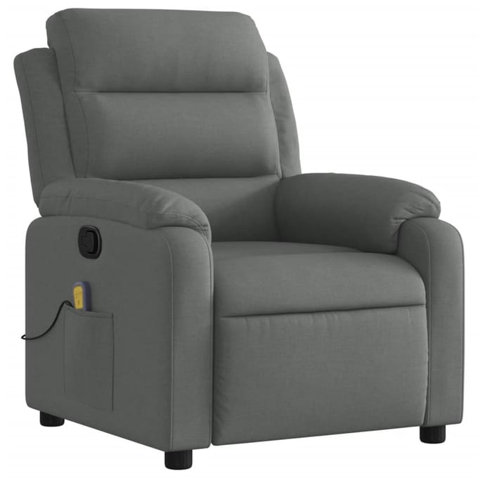 vidaXL - Massagestoel - in - donkergrijze - stof