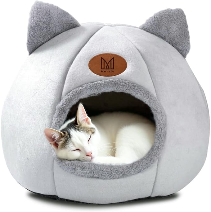 Mersjo Daisy - Kattenhut - Pluche met Oortjes - Grijs