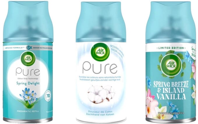 Air Wick - MIX - Spring Delight / Cotton / Spring Breeze Vanille - Voordeelverpakking 3 x 250 ml