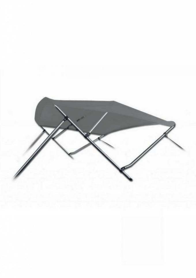 BREG Biminitop basic | RVS 3-boogs | Breedte 155 <> 169 cm - Hoogte 137 cm - Antraciet doek