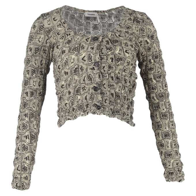 Nanushka bedrukte, gesmokte Rosine-cardigan in veelkleurig polyester