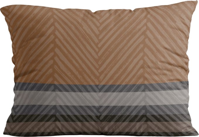 Zelesta Royalbed Kussensloop Set van 2 - Brown Stripes - Kussenslopen - 60x70cm