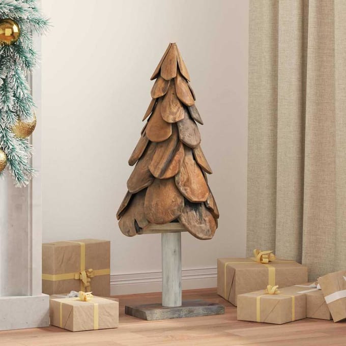 vidaXL - Kerstboom - Bruin - 91 - cm - Massief - teakhout