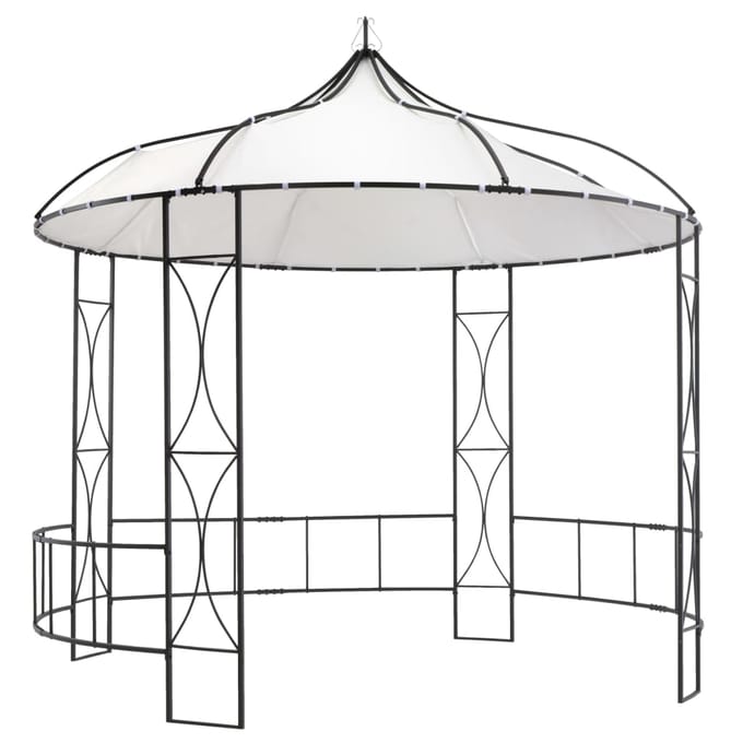 vidaXL - Prieel - rond - 300x290 - cm - wit