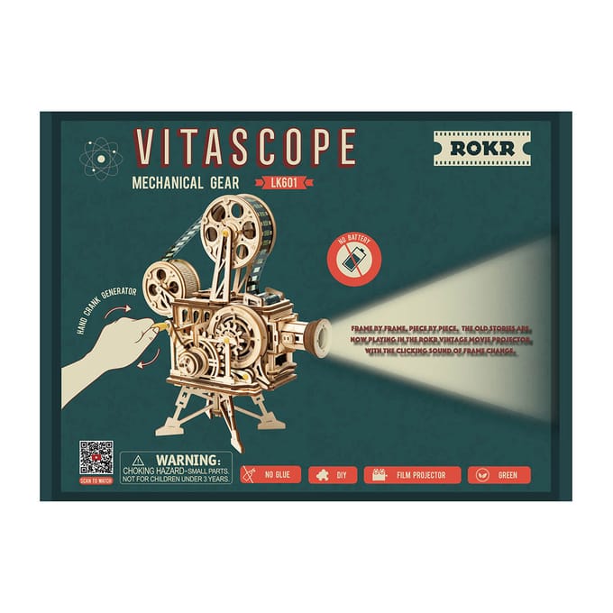 ROBOTIME ROKR Vitascope Filmprojector 3D Houten Puzzel LK601