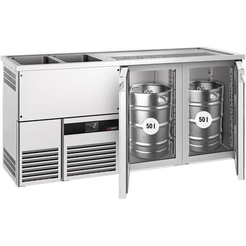 GGM Gastro Bierkoeling PREMIUM - 1950x700mm - 2 deuren zilver