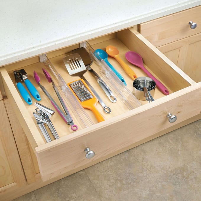 iDesign Ladeverdeler uitschuifbaar 2 stuks transparant - Linus