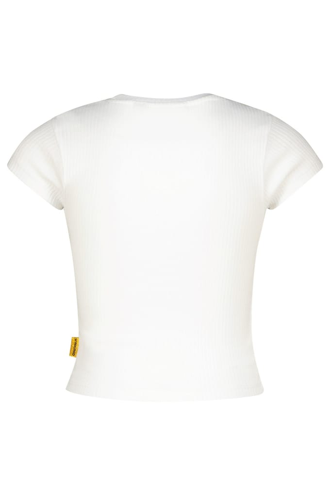 Vingino Girls Basic-crop Rib Tee T-shirt Real White Größe: 2 | T-Shirts Outlet | kids | Weiß