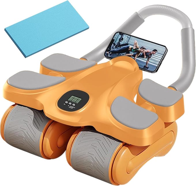 Buikspierwiel - Ab Roller - Kernspier Training - Automatische Terugvering - 36x22x14 cm - Oranje