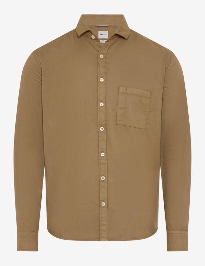Brax Heren Overhemd  Style HAROLD cappucino, beige, maat L