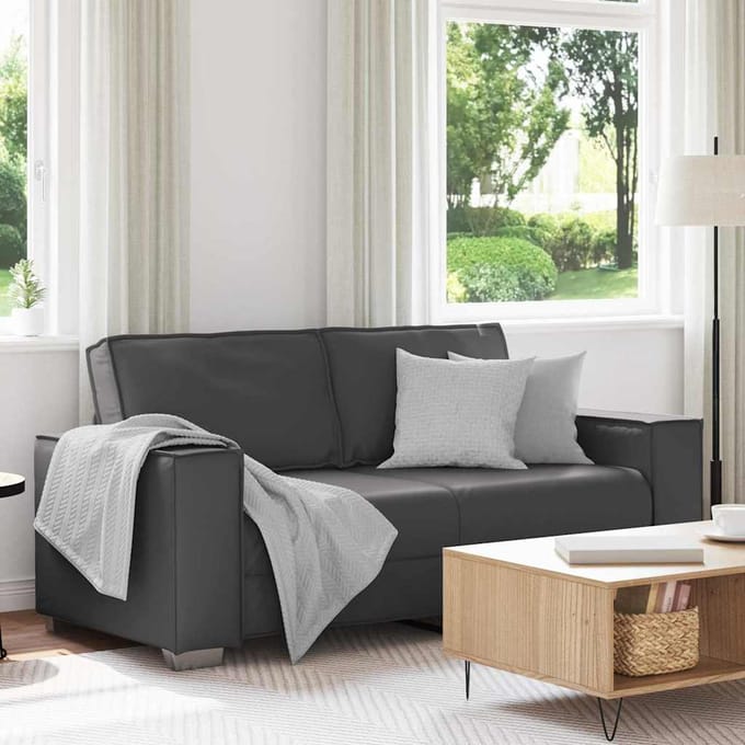 vidaXL - Loveseat - Grijs - 180 - cm - Kunstleer