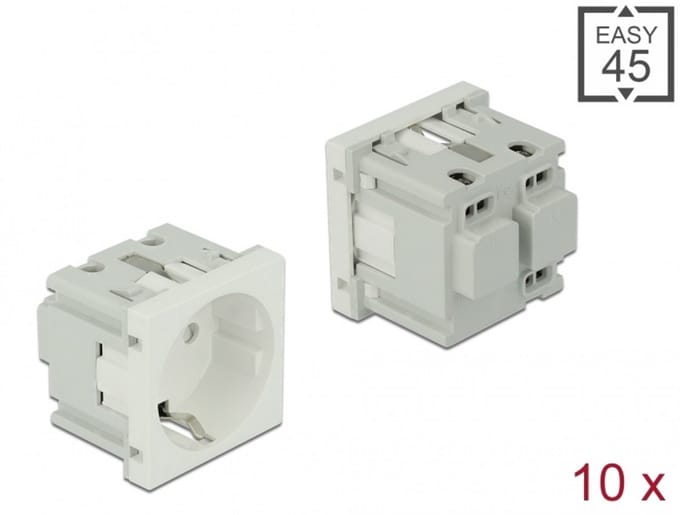Delock Easy 45 Grounded Power Socket 45 x 45 mm 10 pieces